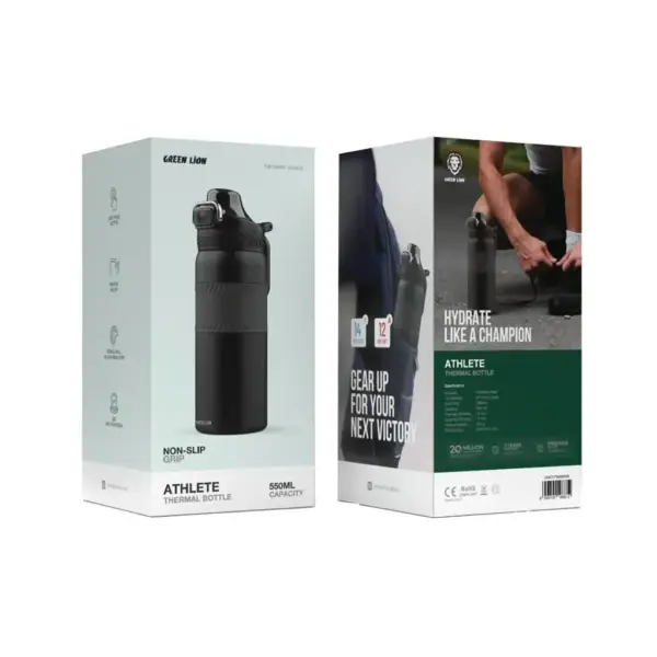 GREEN LION ATHLETE THERMAL BOTTLE |550 ML CAPACITY | STANLIESS STEEL